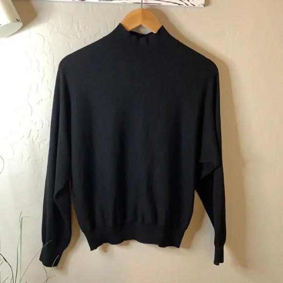 H&M Tops Hm Black Mock Turtleneck Drop Sleeve Lightweight New